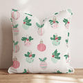 Holly Top Ornament Cream Throw Pillow - Hillcroft Home