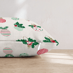 Holly Top Ornament Cream Throw Pillow - Hillcroft Home