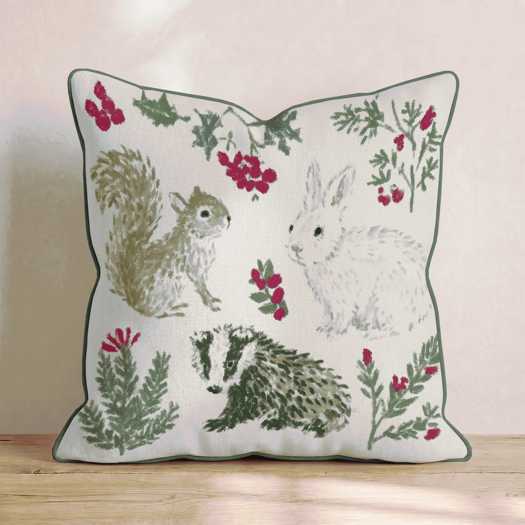 Holly Woodlands Throw Pillow - Hillcroft Home