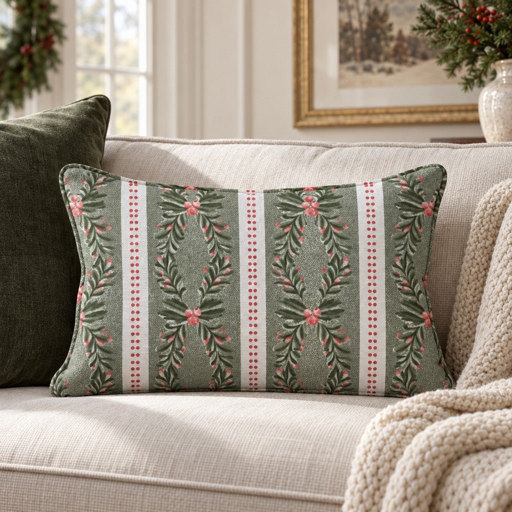 Hollyday Stripe Throw Pillow throw pillow - Hillcroft Home