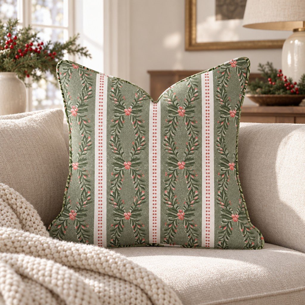 Hollyday Stripe Throw Pillow throw pillow - Hillcroft Home