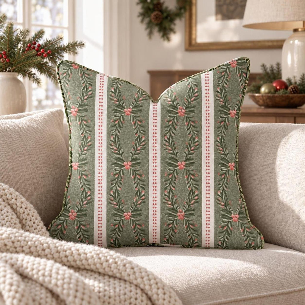 Hollyday Stripe Throw Pillow throw pillow - Hillcroft Home