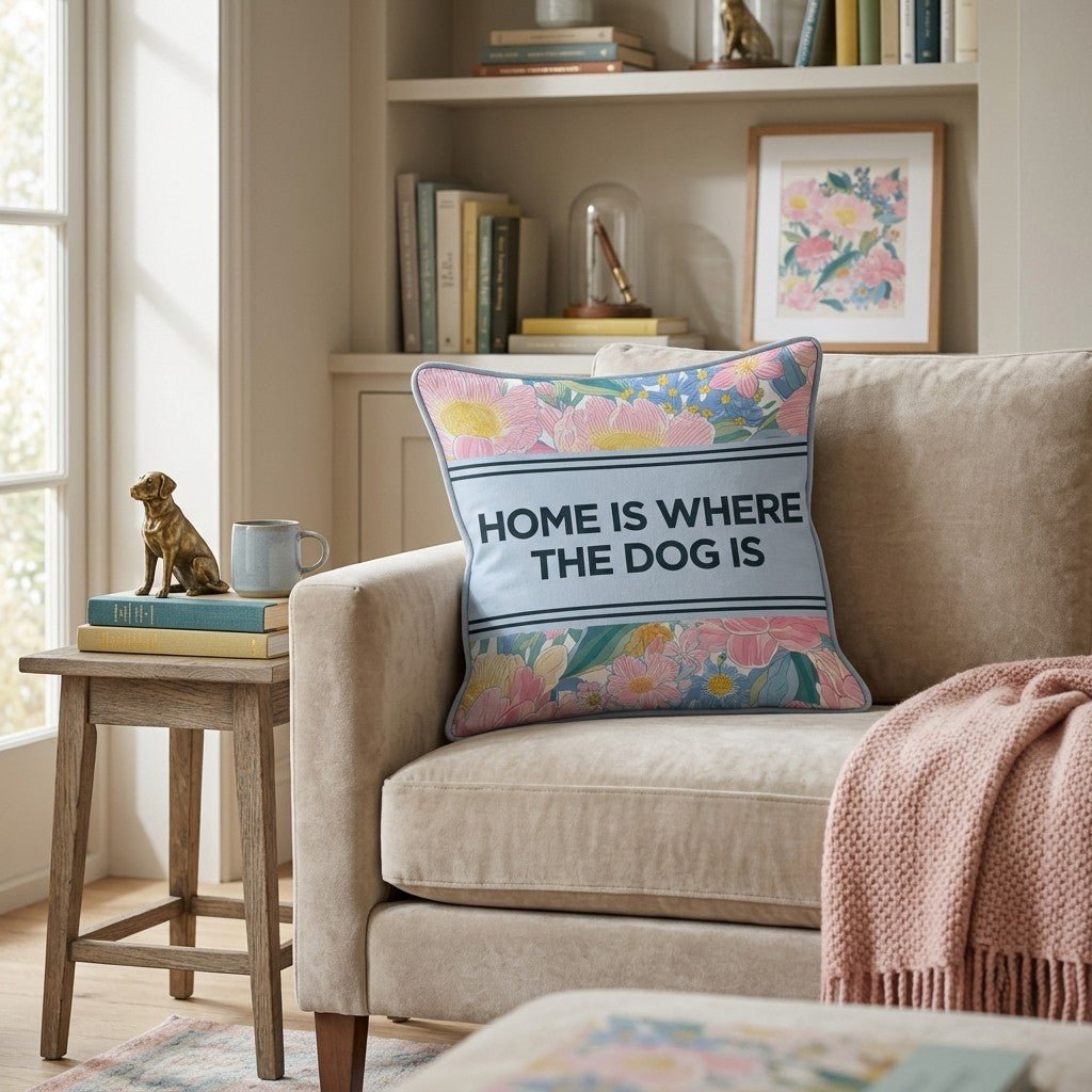 Home is Where the Dog is Throw Pillow - Hillcroft Home