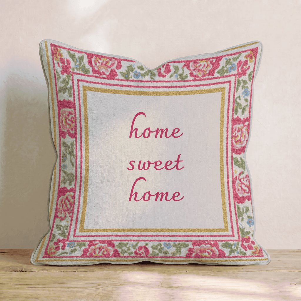 Home Sweet Home Roses Throw Pillow - Hillcroft Home