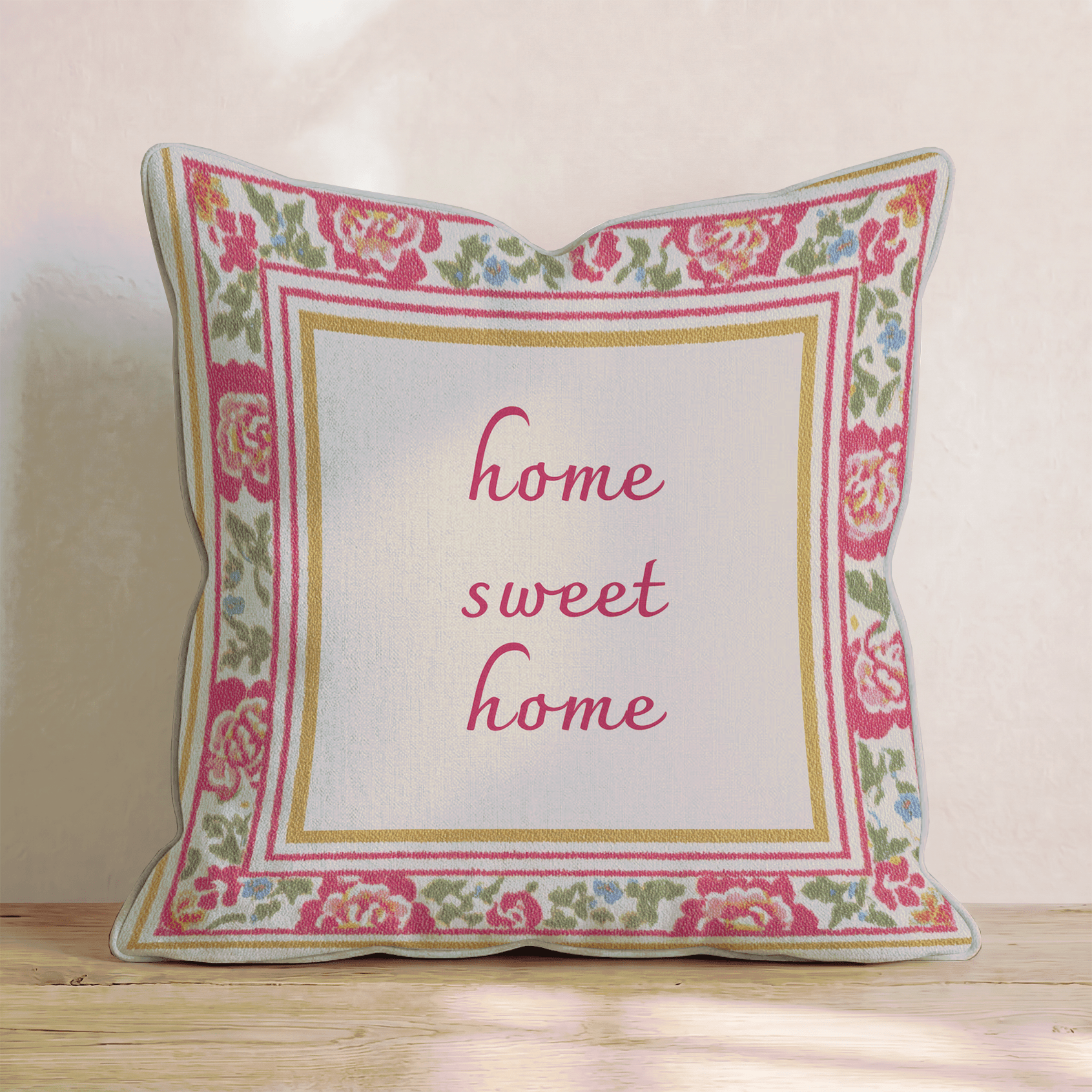 Home Sweet Home Roses Throw Pillow - Hillcroft Home
