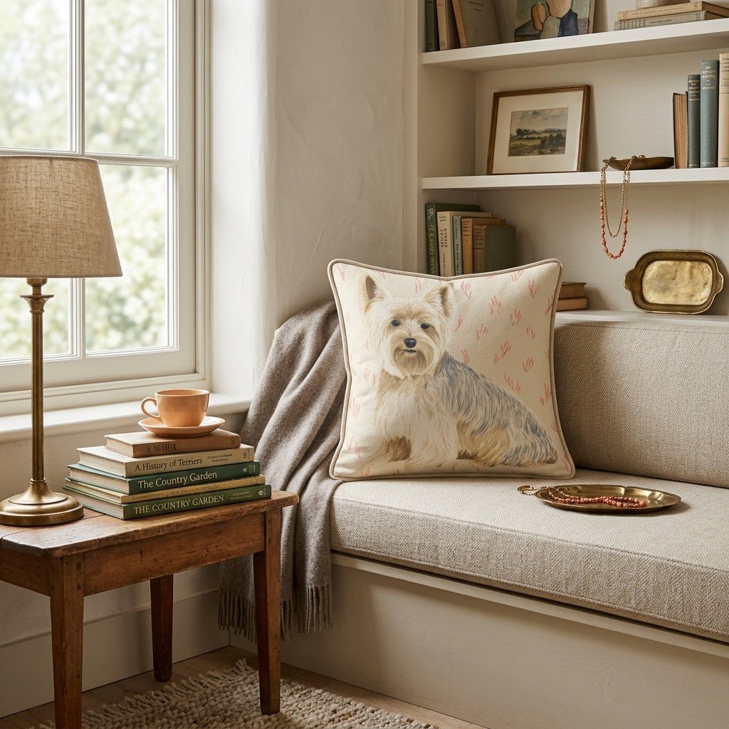 Honey Yorkie Throw Pillow - Hillcroft Home