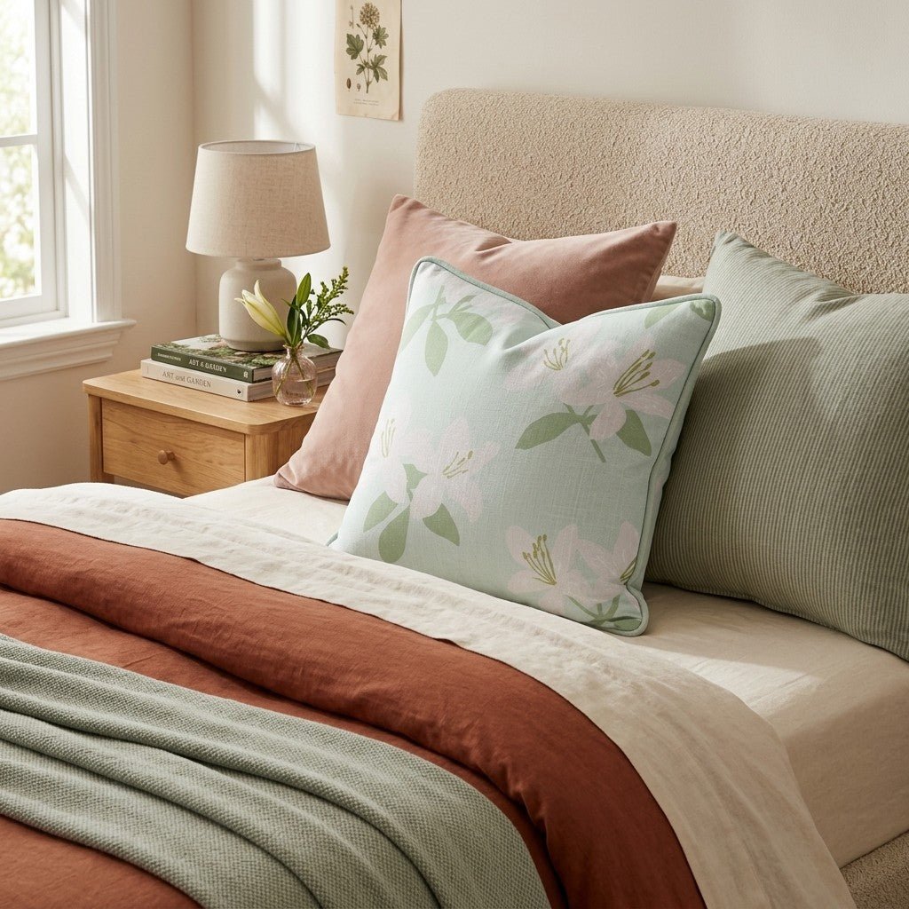 Honeysuckle Blossoms Throw Pillow - Hillcroft Home