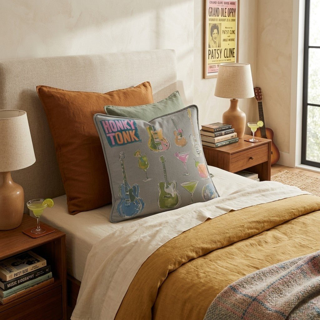 Honky Tonk Collage_ Throw Pillow - Hillcroft Home