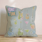 Honky Tonk Collage_ Throw Pillow - Hillcroft Home