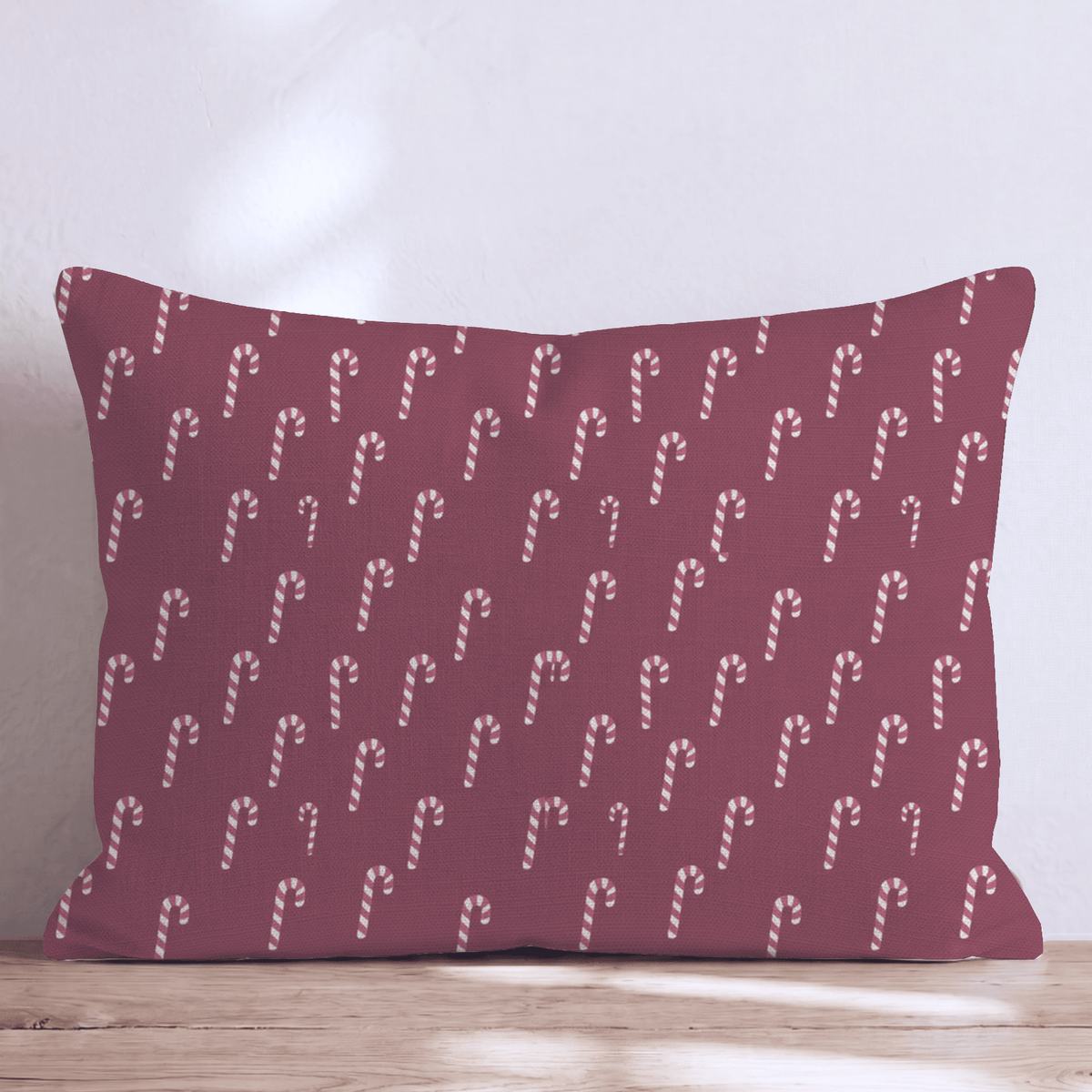 Hooked on Canes Cranberry Throw Pillow throw pillow - Hillcroft Home