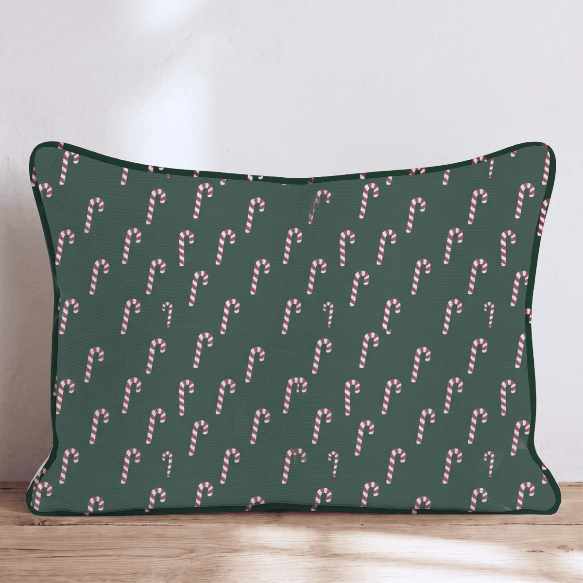 Hooked on Canes Green Throw Pillow throw pillow - Hillcroft Home