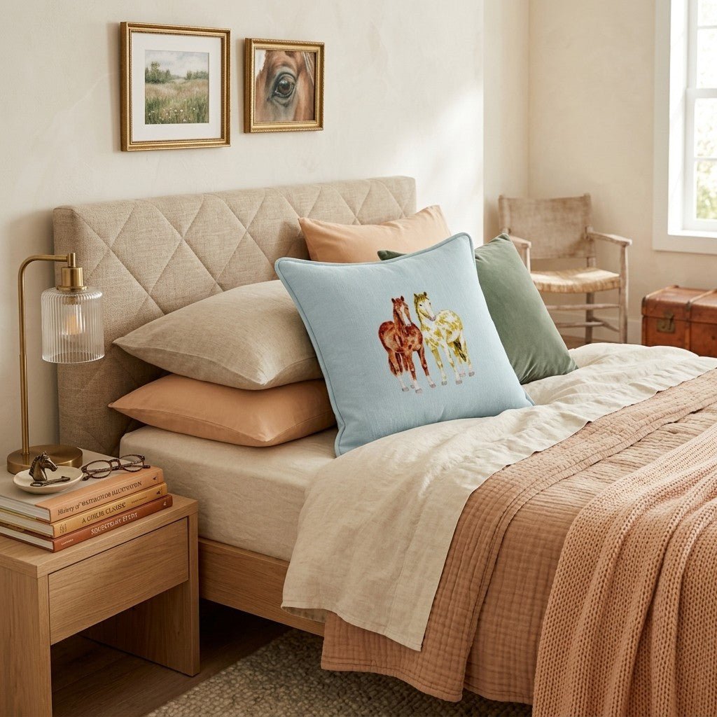 Horse Pair Throw Pillow - Hillcroft Home