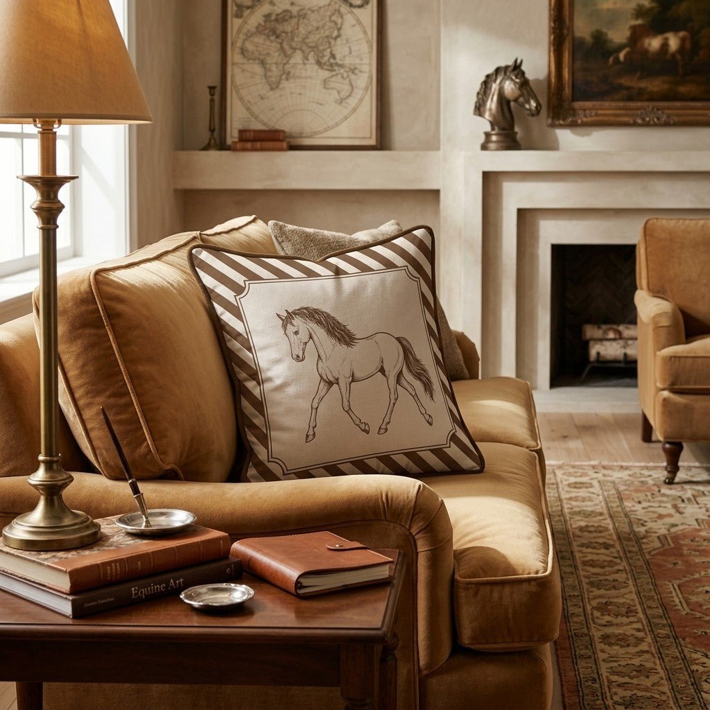 Horse Portrait Throw Pillow - Hillcroft Home