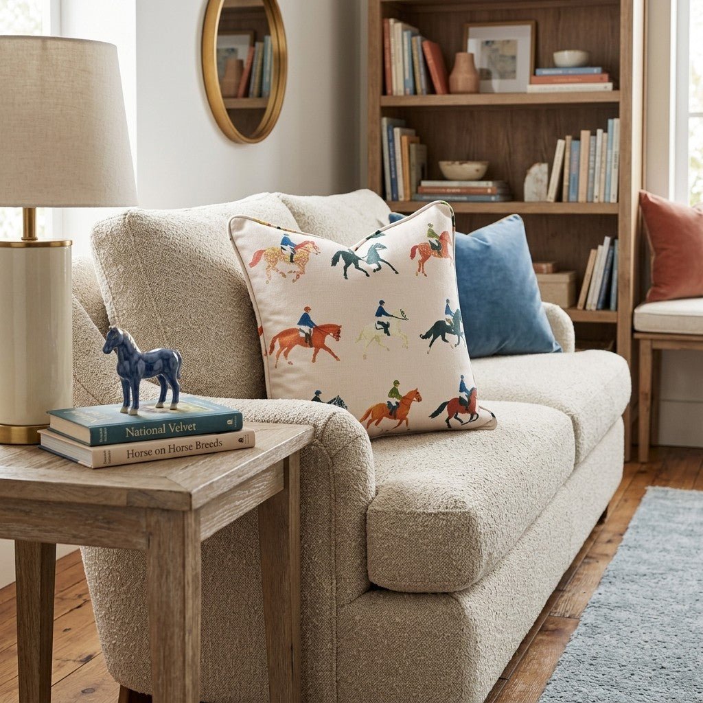 Horse Shows Throw Pillow - Hillcroft Home