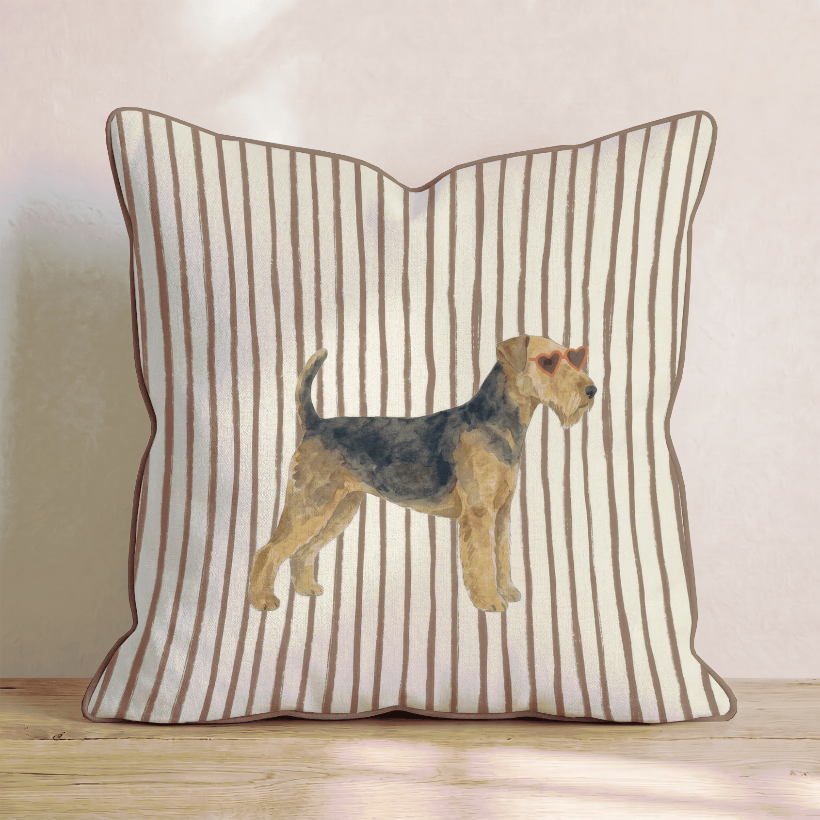 Hot Diggity Airedale Terrier Throw Pillow - Hillcroft Home