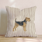 Hot Diggity Airedale Terrier Throw Pillow - Hillcroft Home