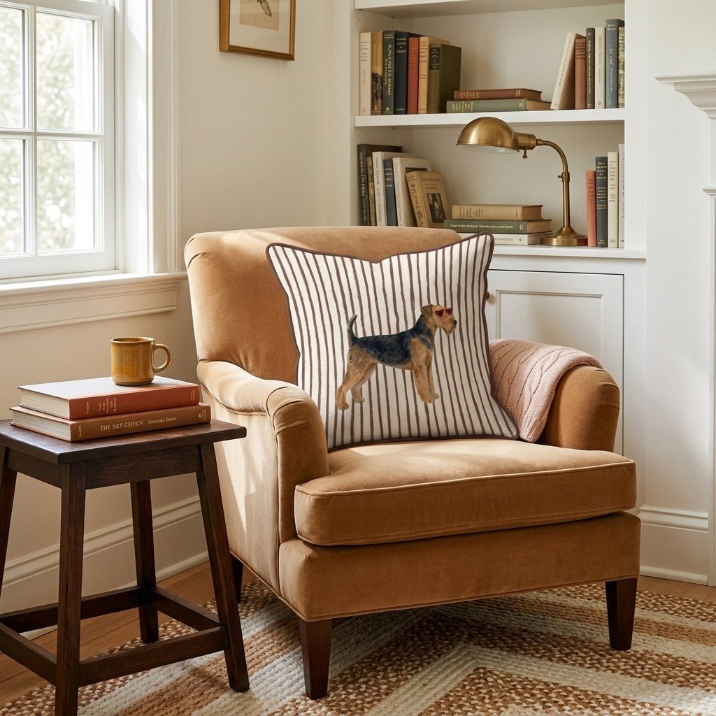 Hot Diggity Airedale Terrier Throw Pillow - Hillcroft Home