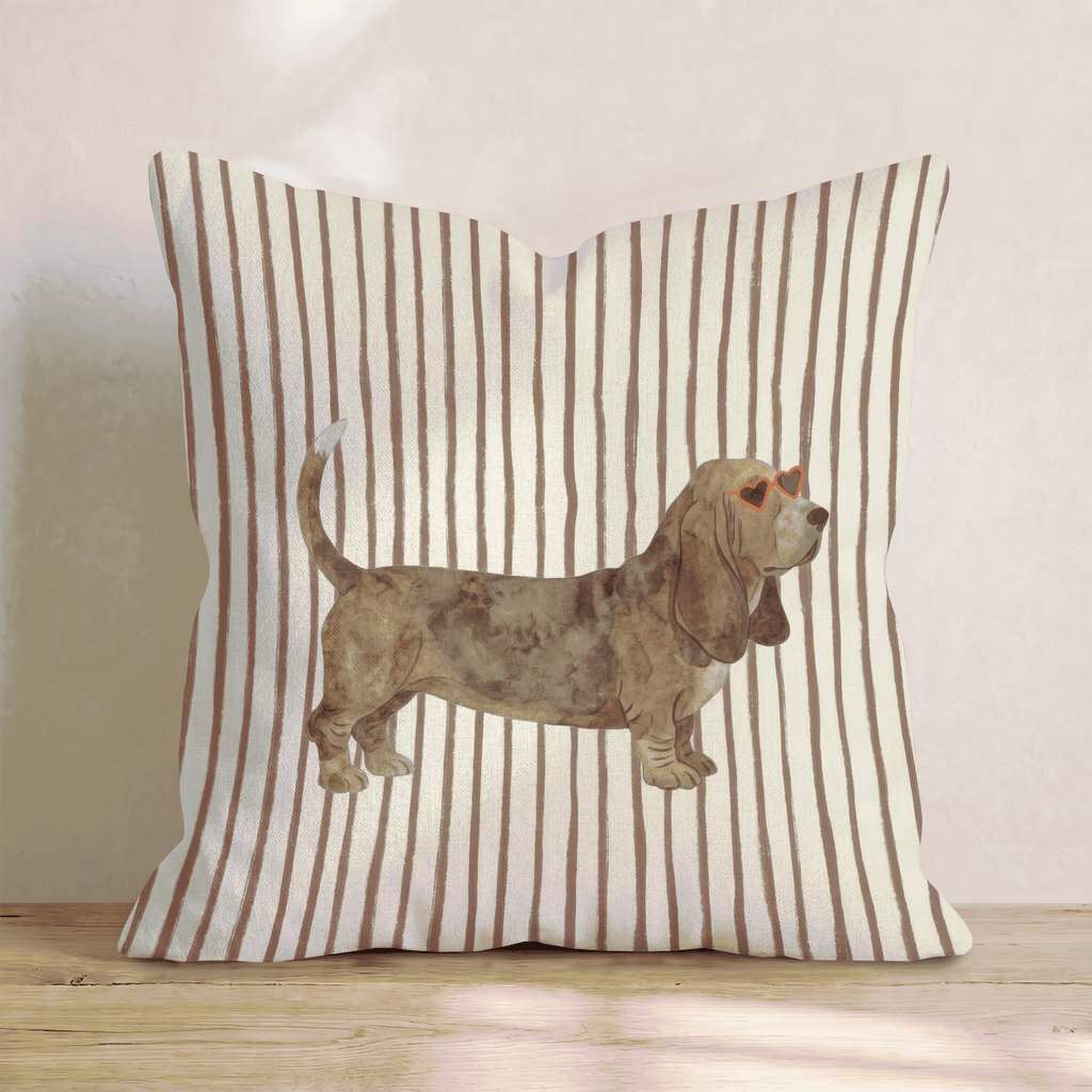 Hot Diggity Basset Hound Throw Pillow - Hillcroft Home