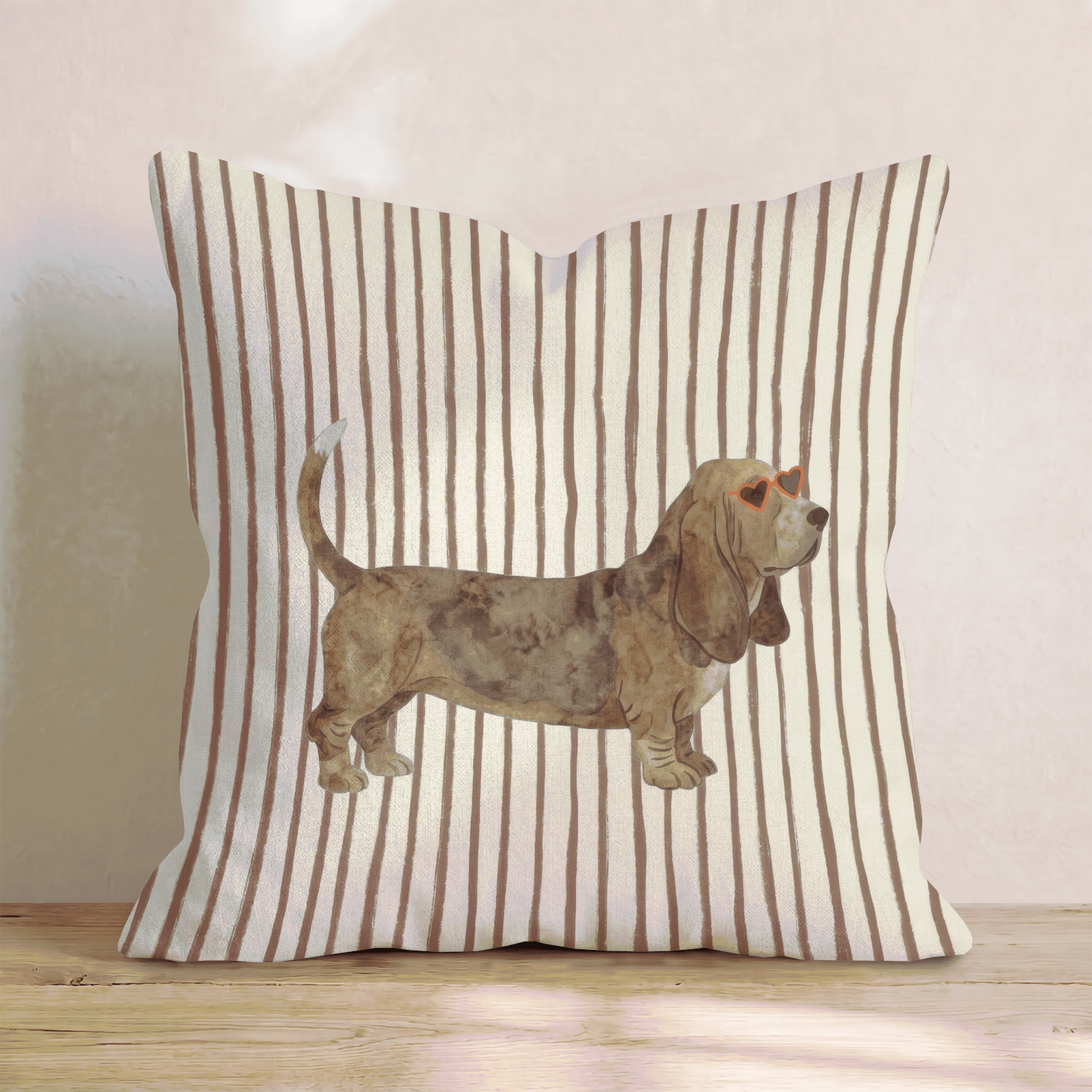 Hot Diggity Basset Hound Throw Pillow - Hillcroft Home