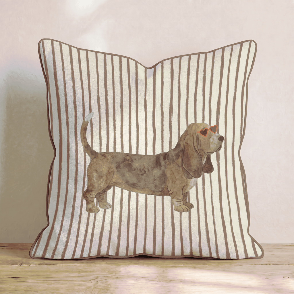 Hot Diggity Basset Hound Throw Pillow - Hillcroft Home