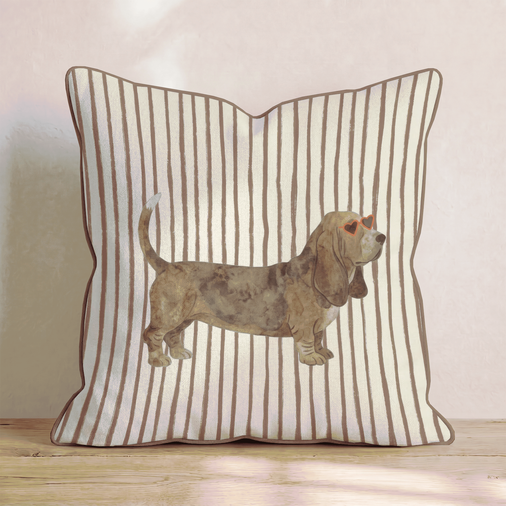 Hot Diggity Basset Hound Throw Pillow - Hillcroft Home