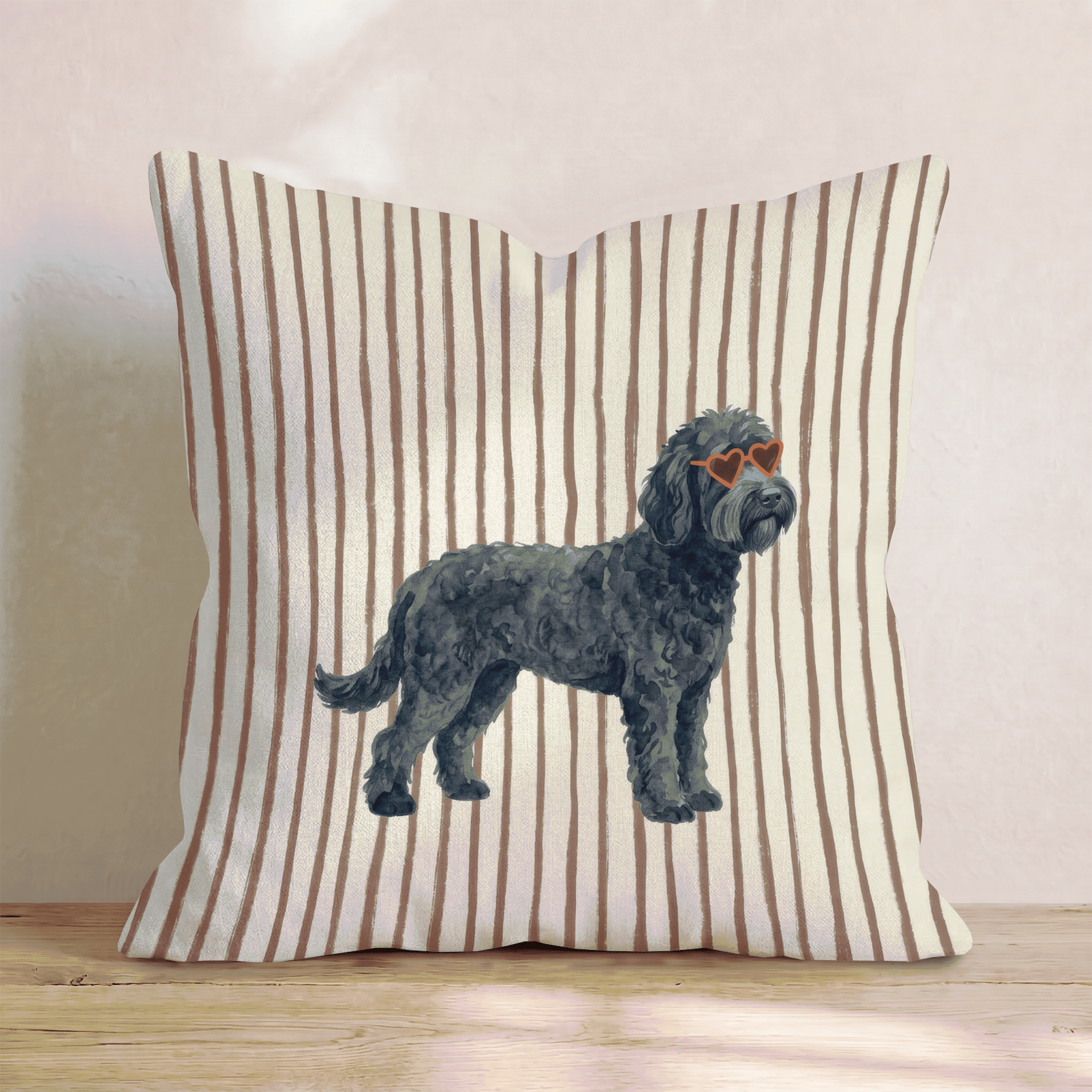 Hot Diggity Black Goldendoodle Throw Pillow - Hillcroft Home