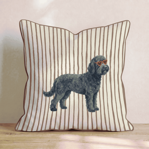 Hot Diggity Black Goldendoodle Throw Pillow - Hillcroft Home