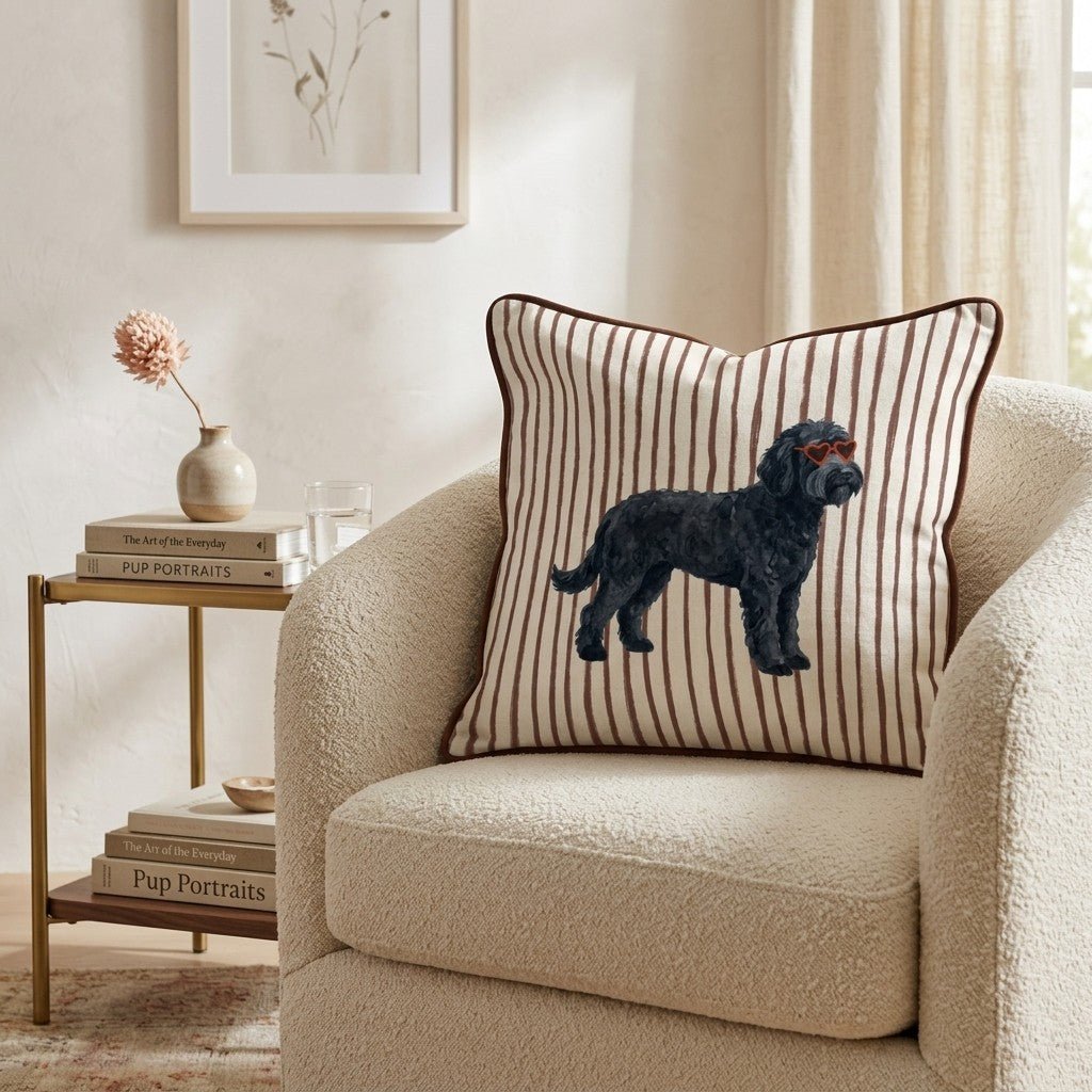 Hot Diggity Black Goldendoodle Throw Pillow - Hillcroft Home