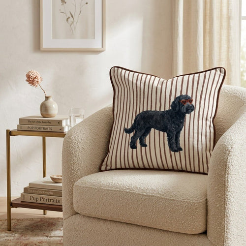 Hot Diggity Black Goldendoodle Throw Pillow - Hillcroft Home