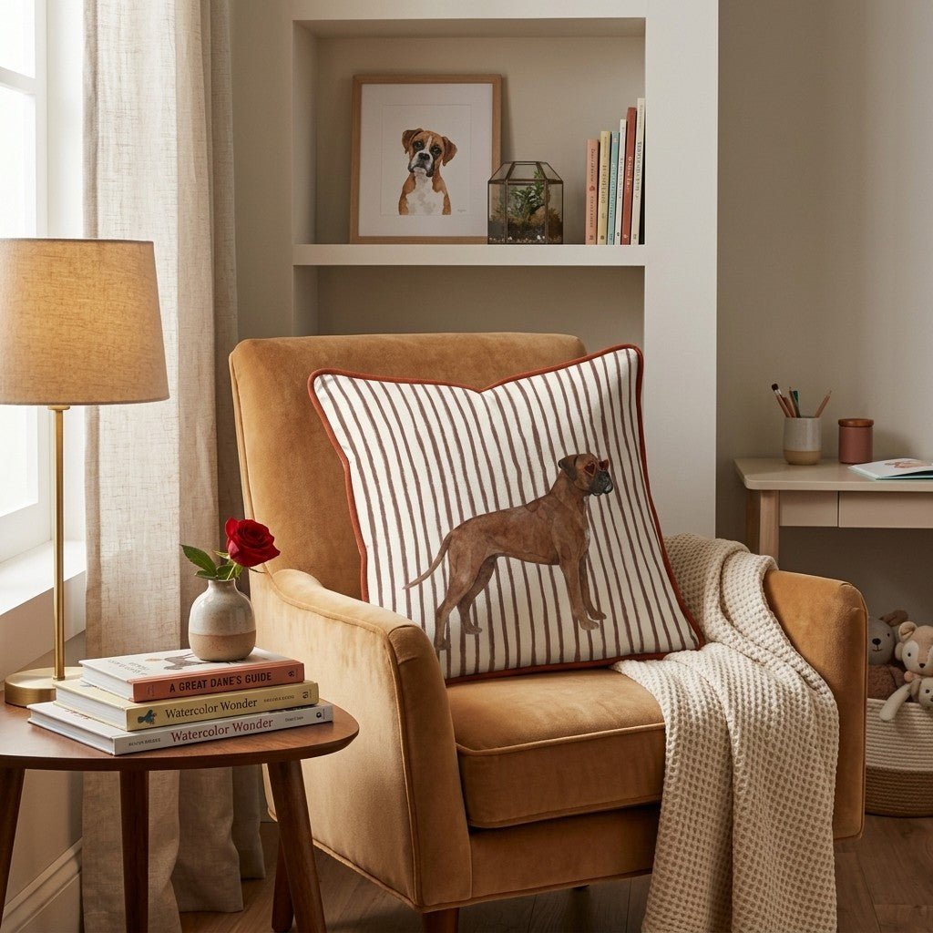 Hot Diggity Boxer_ Throw Pillow - Hillcroft Home