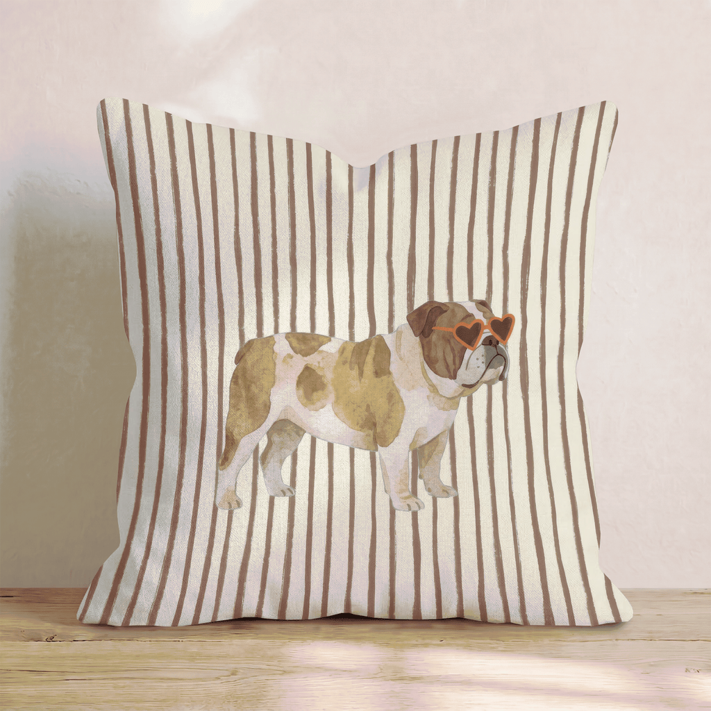 Hot Diggity Bulldog Throw Pillow - Hillcroft Home