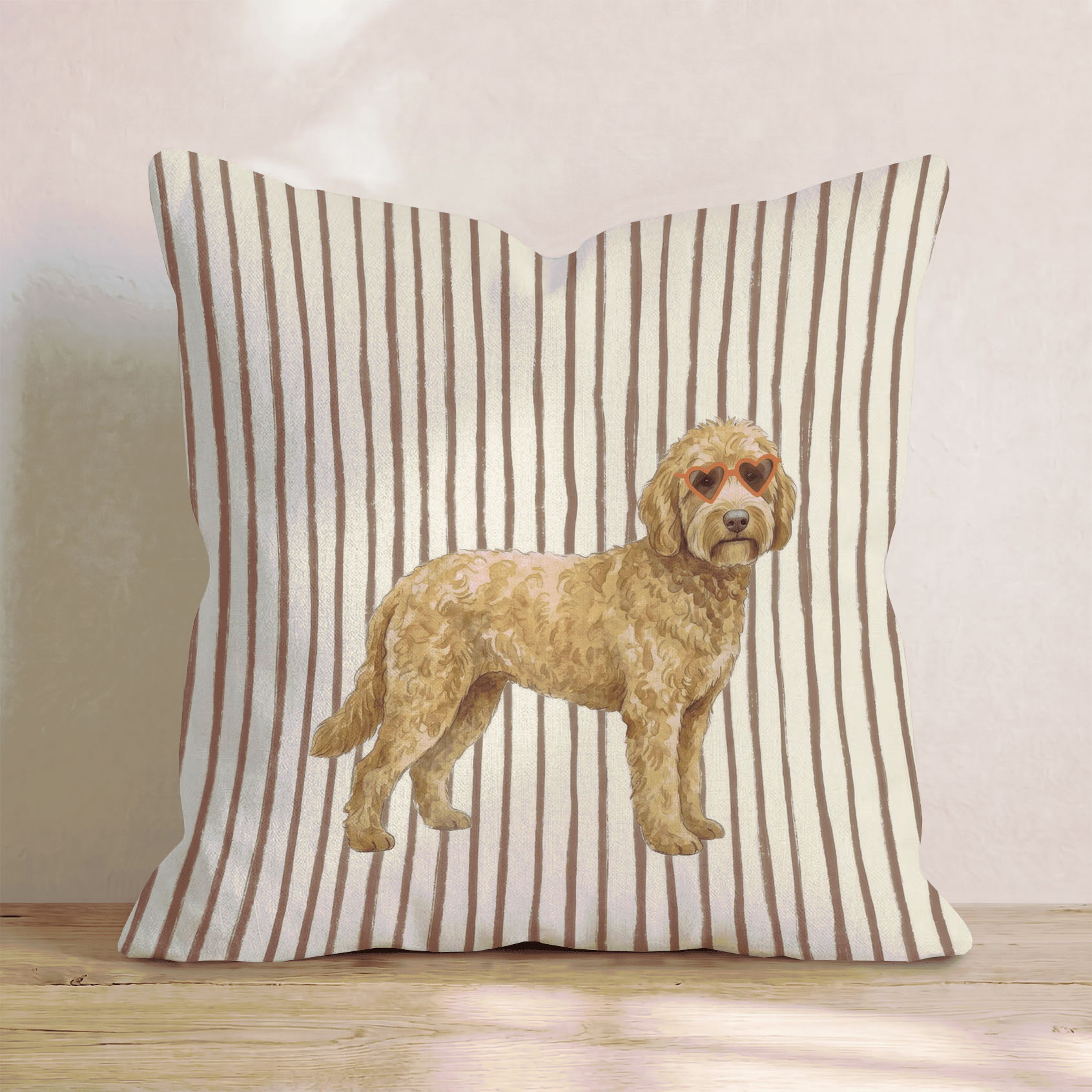 Hot Diggity Goldendoodle Throw Pillow - Hillcroft Home