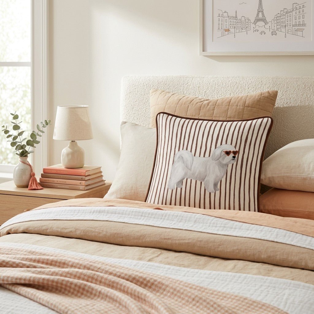 Hot Diggity Maltese Throw Pillow - Hillcroft Home