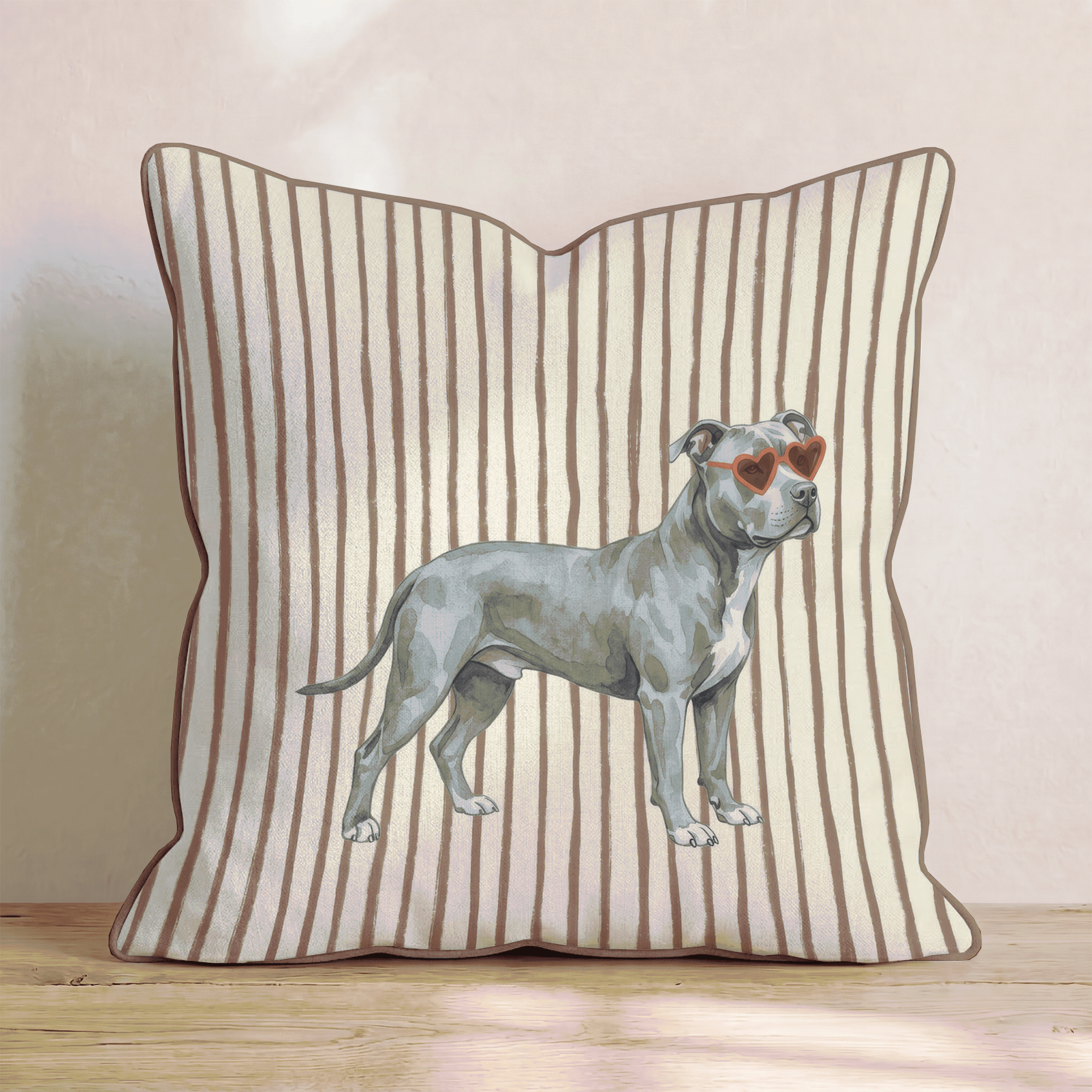 Hot Diggity Pit Bull Throw Pillow - Hillcroft Home