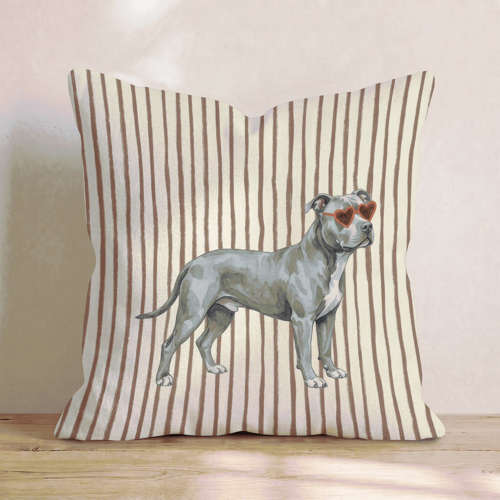 Hot Diggity Pit Bull Throw Pillow - Hillcroft Home