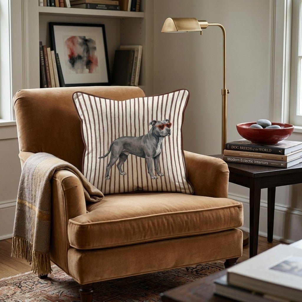 Hot Diggity Pit Bull Throw Pillow - Hillcroft Home