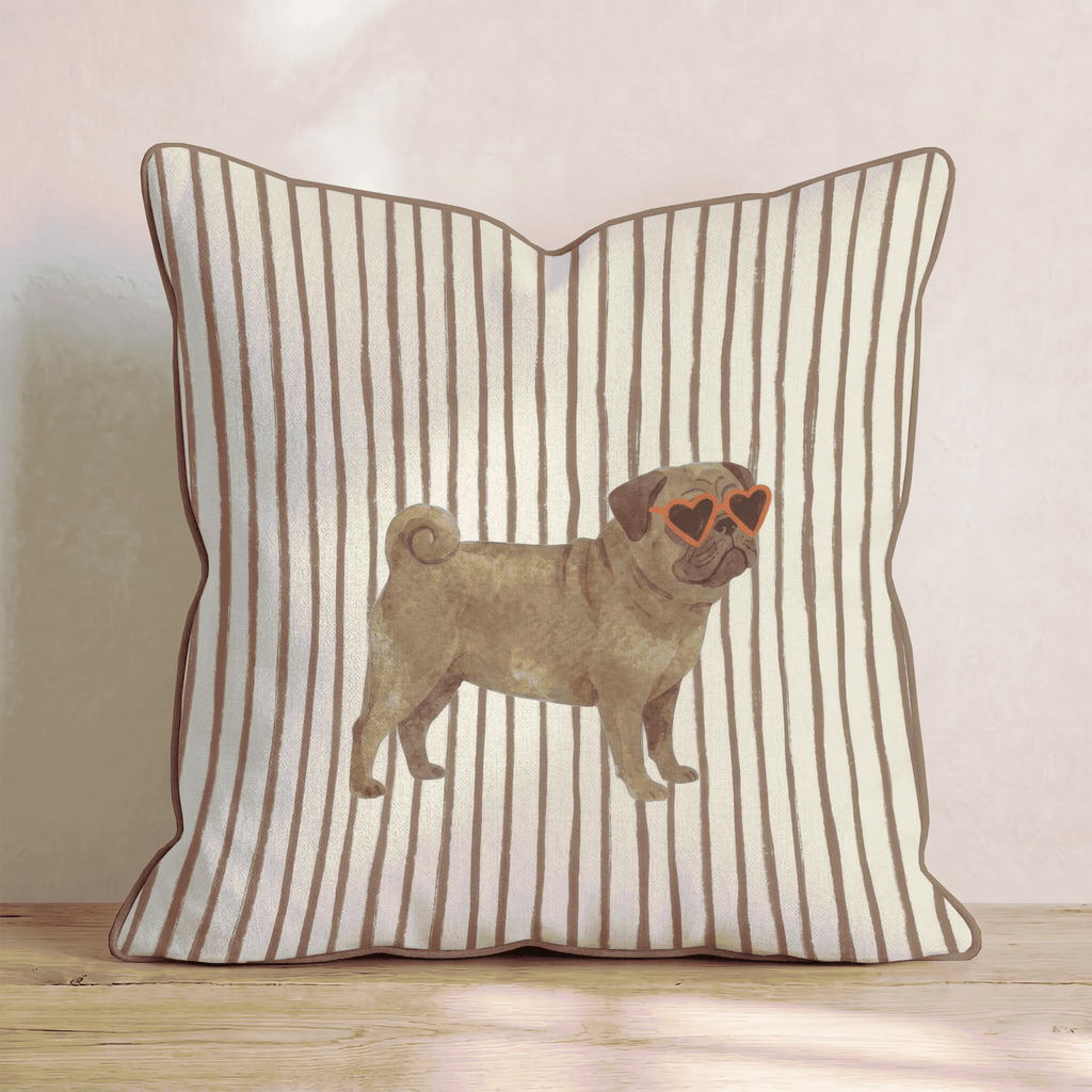 Hot Diggity Pug Throw Pillow - Hillcroft Home