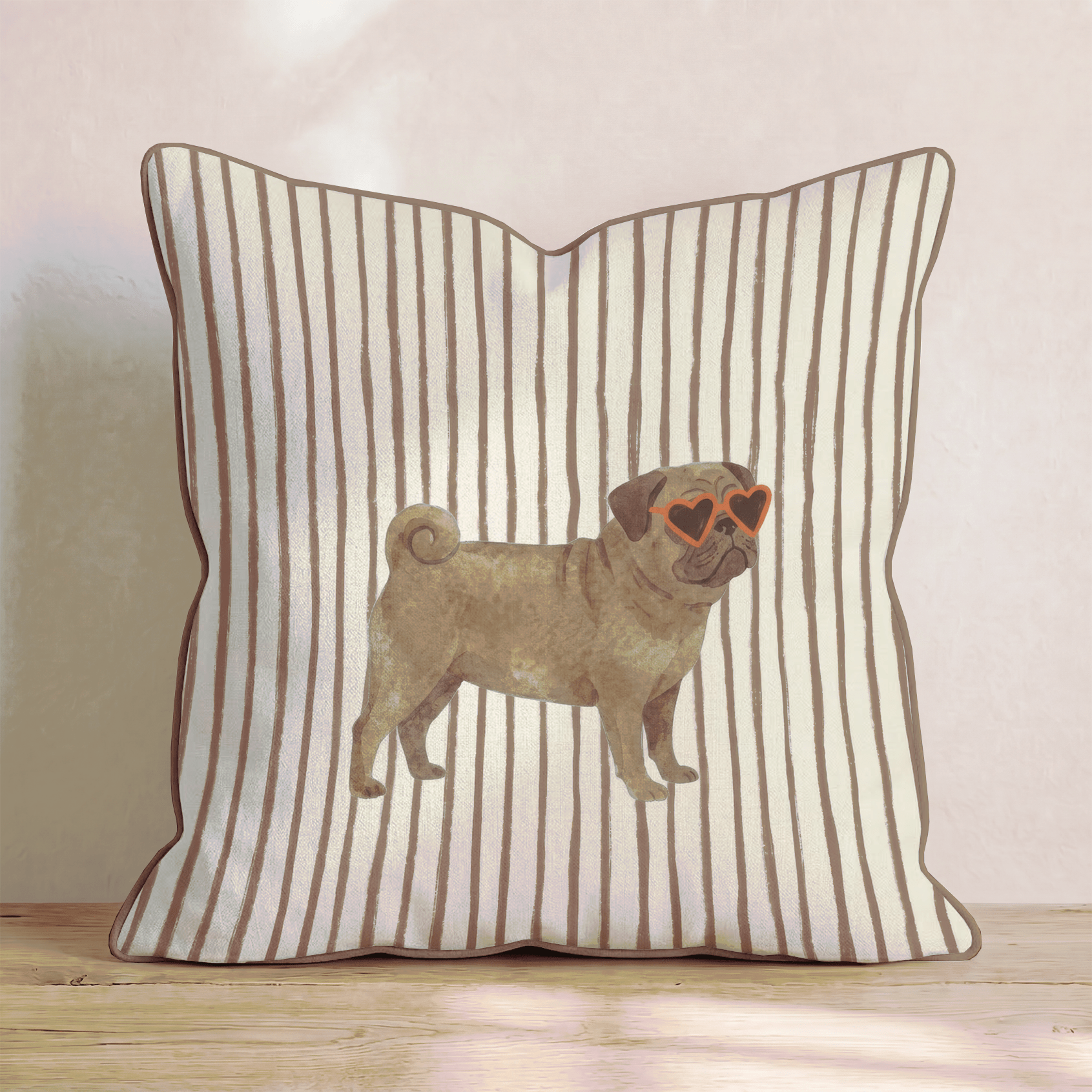 Hot Diggity Pug Throw Pillow - Hillcroft Home