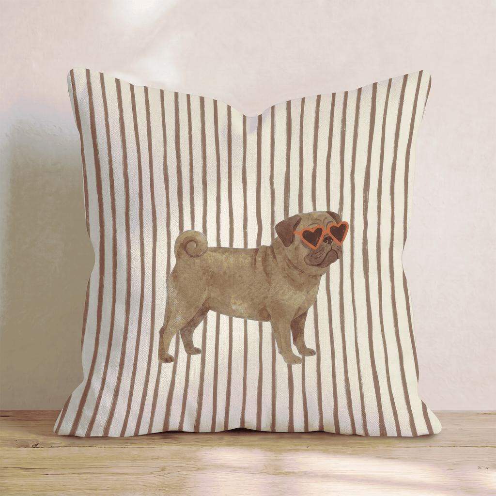 Hot Diggity Pug Throw Pillow - Hillcroft Home