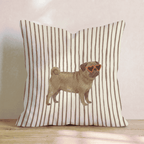 Hot Diggity Pug Throw Pillow - Hillcroft Home