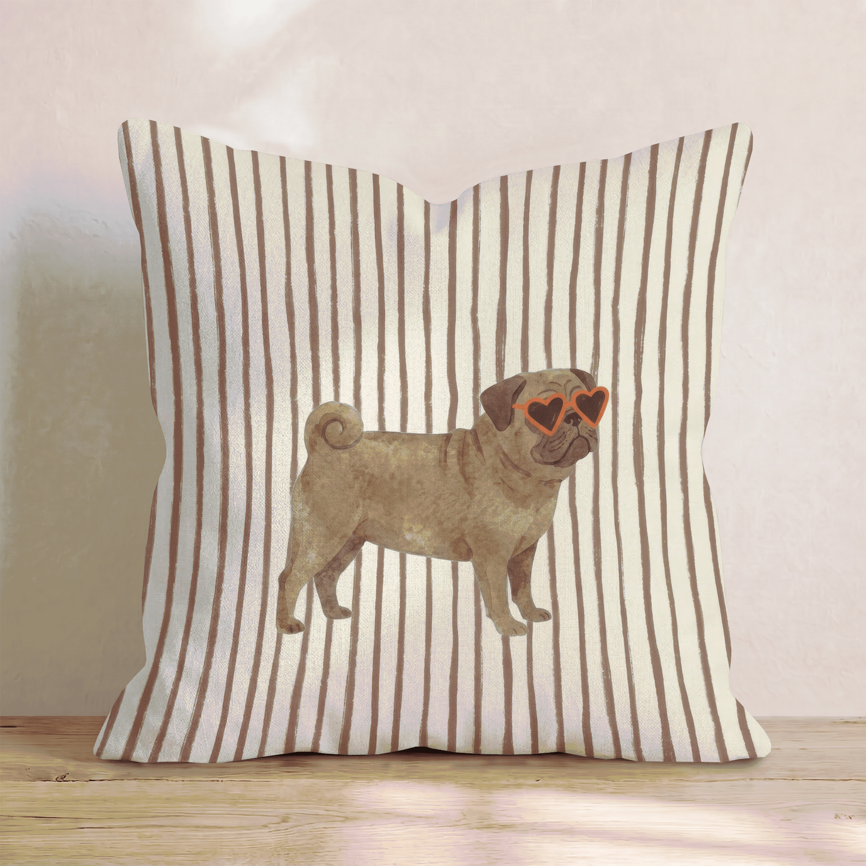 Hot Diggity Pug Throw Pillow - Hillcroft Home