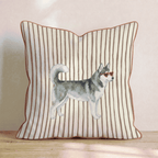 Hot Diggity Siberian Husky Throw Pillow - Hillcroft Home