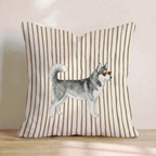Hot Diggity Siberian Husky Throw Pillow - Hillcroft Home