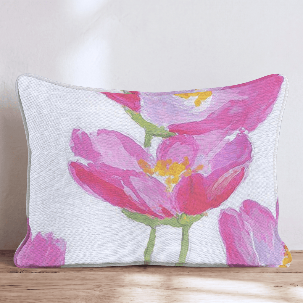Hot Pink Cosmos Throw Pillow - Hillcroft Home