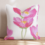 Hot Pink Cosmos Throw Pillow - Hillcroft Home