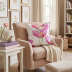 Hot Pink Cosmos Throw Pillow - Hillcroft Home