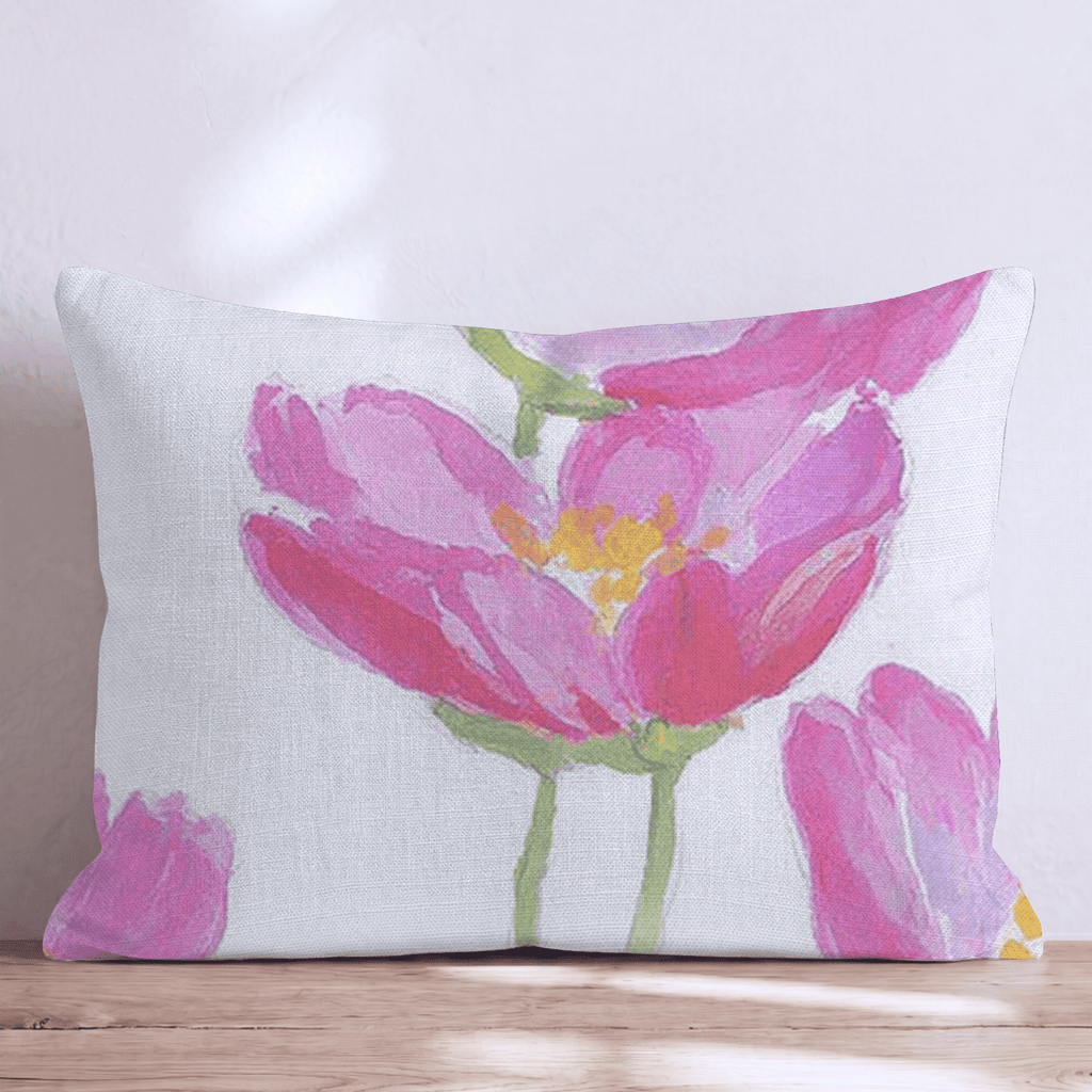 Hot Pink Cosmos Throw Pillow - Hillcroft Home