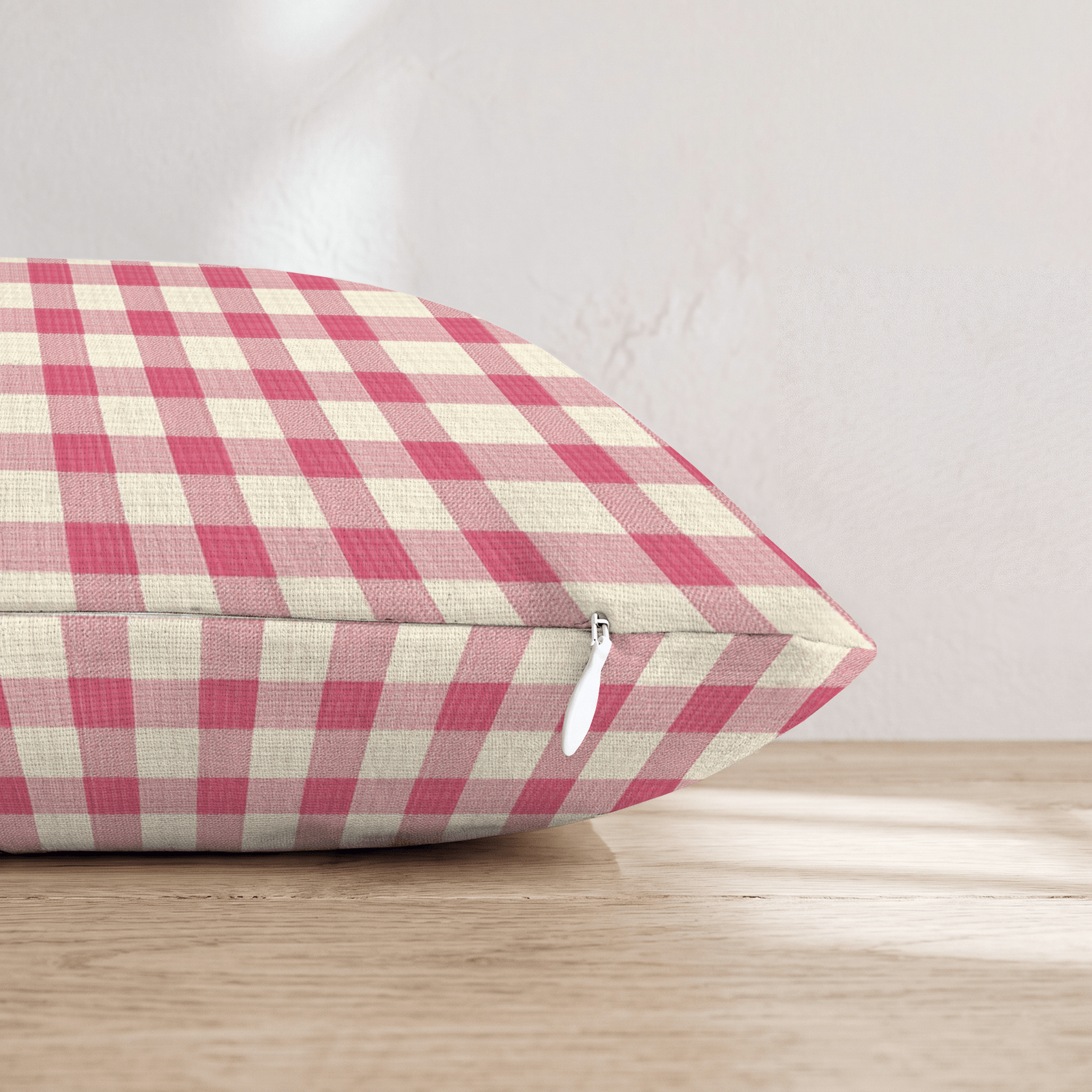 Hot Pink Gingham Throw Pillow - Hillcroft Home