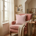 Hot Pink Gingham Throw Pillow - Hillcroft Home