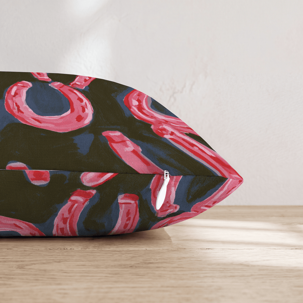 Hot Pink Horseshoes Throw Pillow - Hillcroft Home